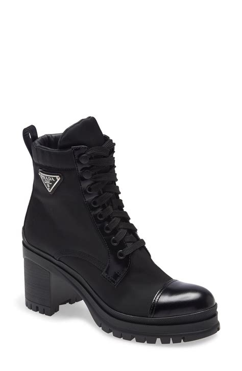 prada sport suede boots|Prada block heel combat boots.